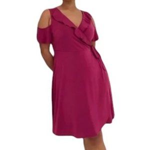 Torrid Studio Knit Faux Wrap Flowy Dress Stretch Size 1X